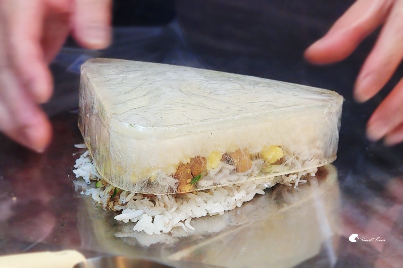 大三角飯糰｜永春市場美食推薦，雙拼大份量飯糰超滿足
